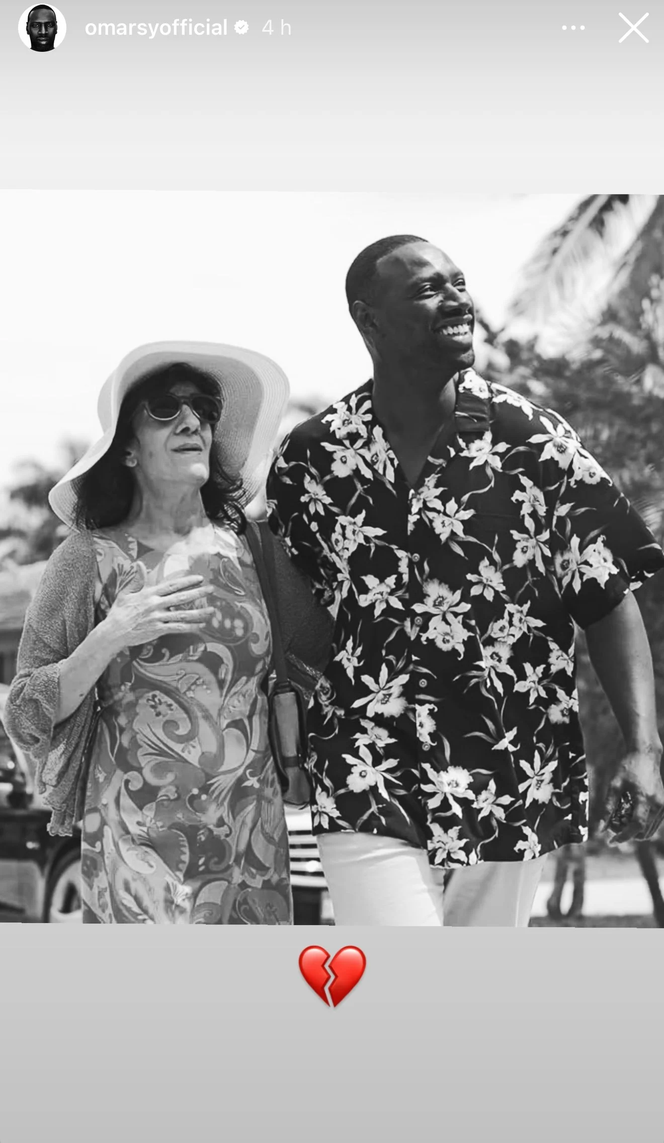 Biyouna et Omar Sy, photographie postée par l’acteur en hommage à l’actrice décédée le mardi 25 novembre 2025