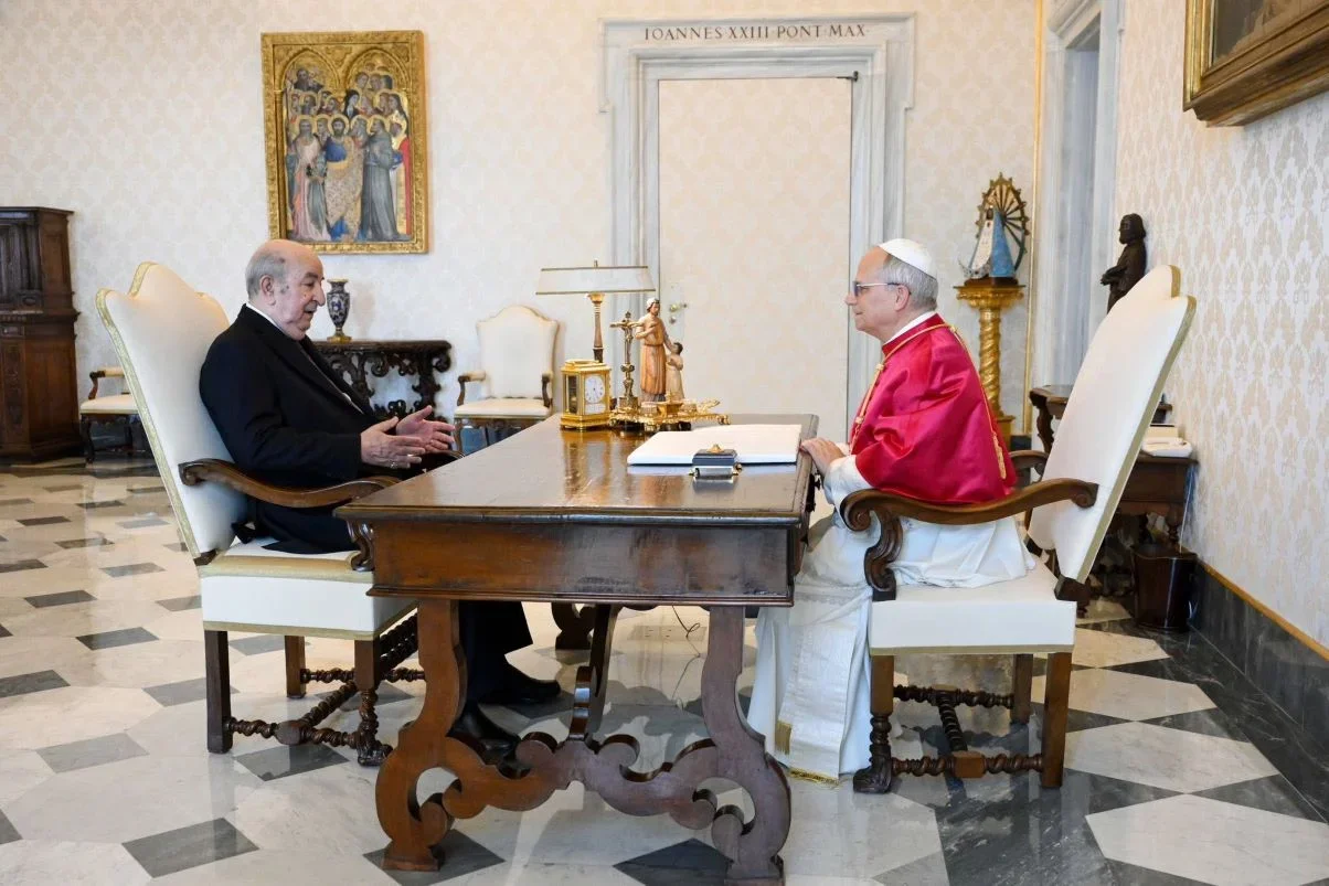 Le président algérien Abdelmadjid Tebboune et le Pape Léon XIV au Vatican, jeudi 24 juillet 2025