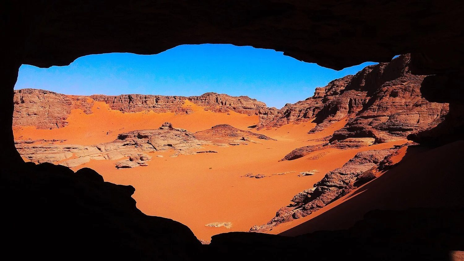 Le massif de la Tadrart rouge, au Sud de Djanet, en Algérie